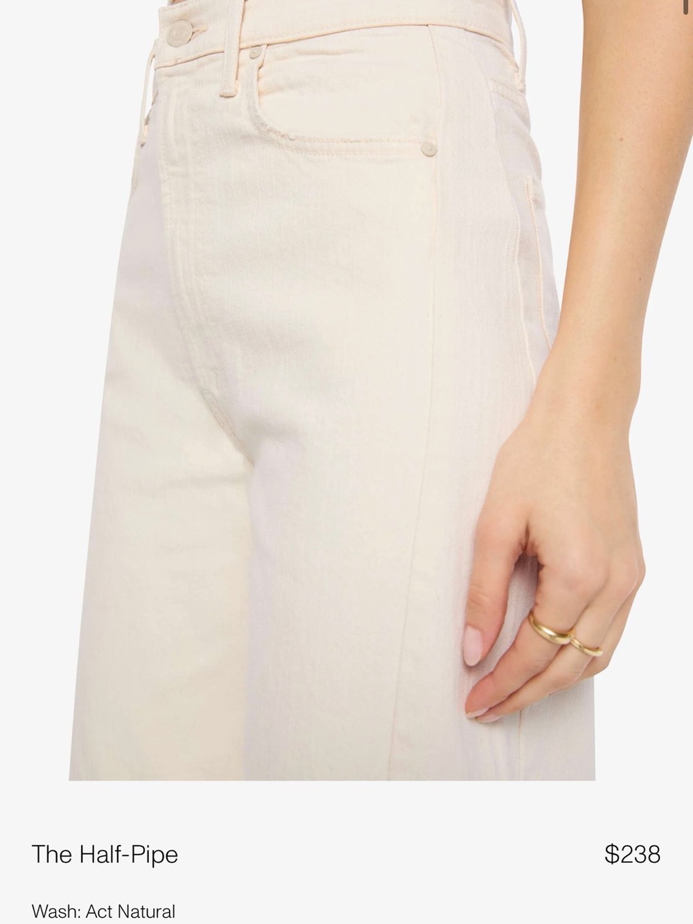 MOTHER Wide-Leg High-Rise Jeans in Cream - Picture 2 of 11